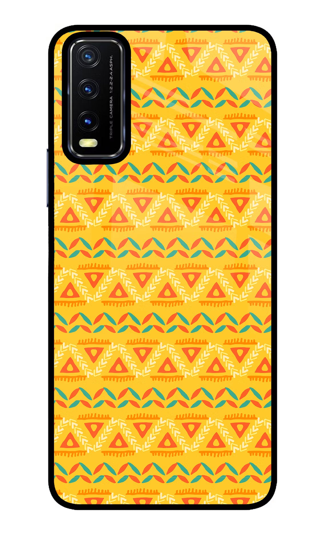 Tribal Pattern Vivo Y20/Y20i Glass Case