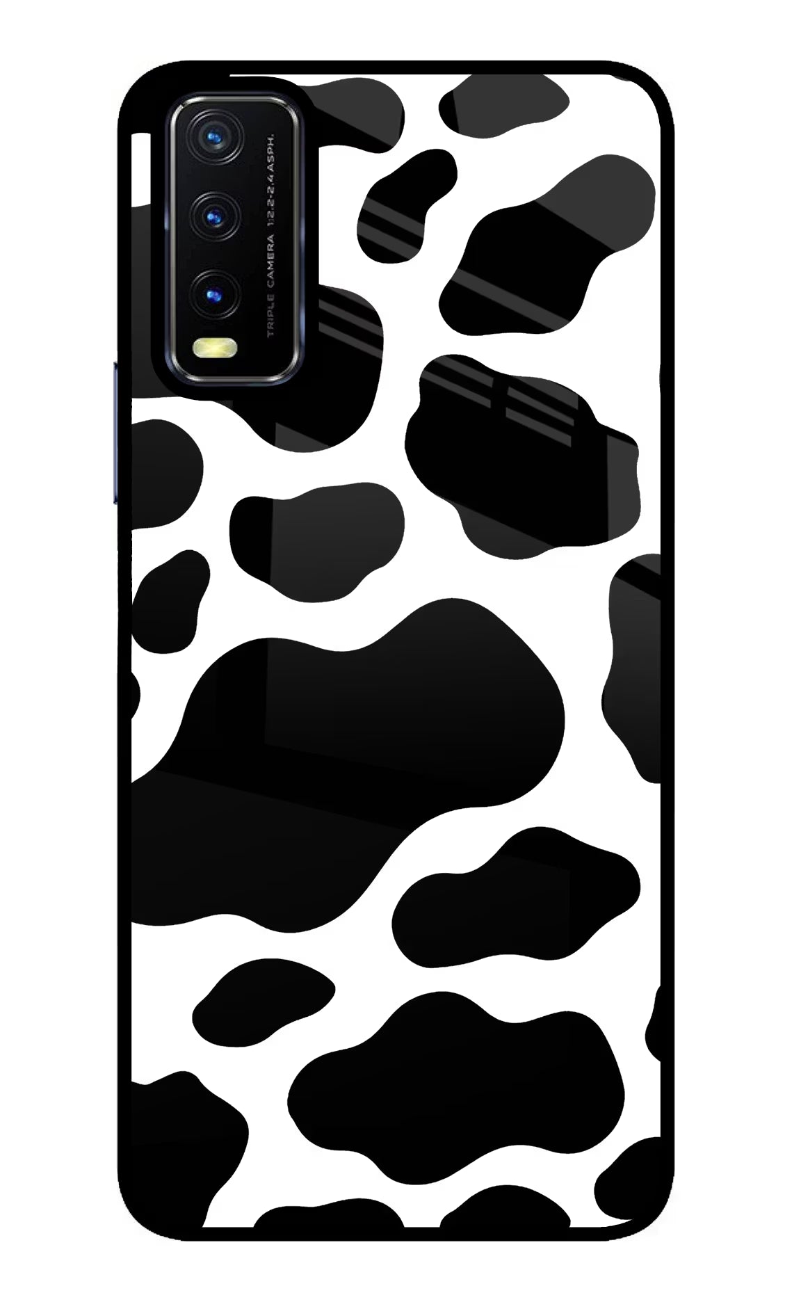 Cow Spots Vivo Y20/Y20i Glass Case Back Cover by Casekaro