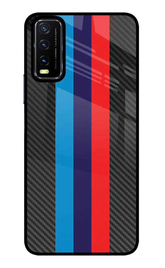 BMW Stripes Pattern Vivo Y20/Y20i Glass Case