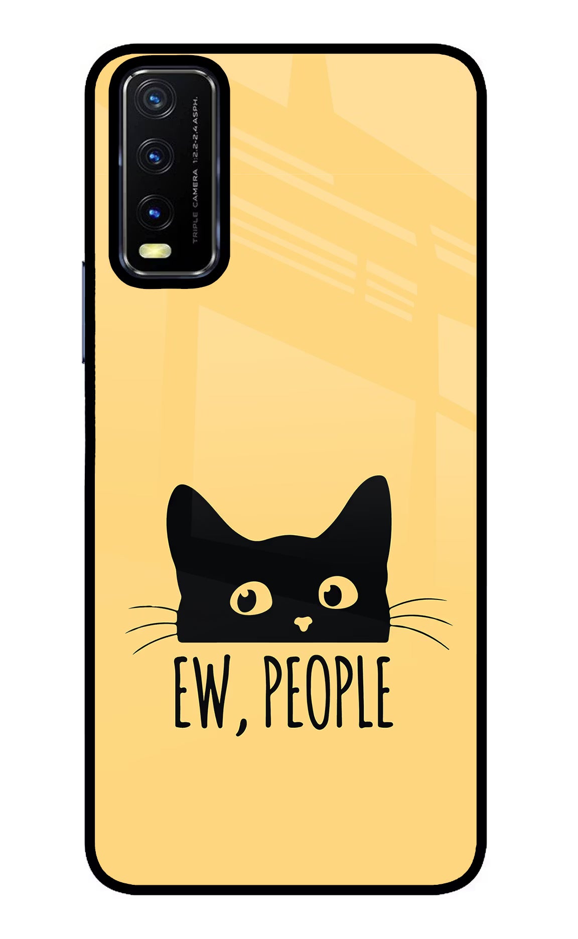 Ew People Catitude Vivo Y20/Y20i Glass Case Back Cover by Casekaro