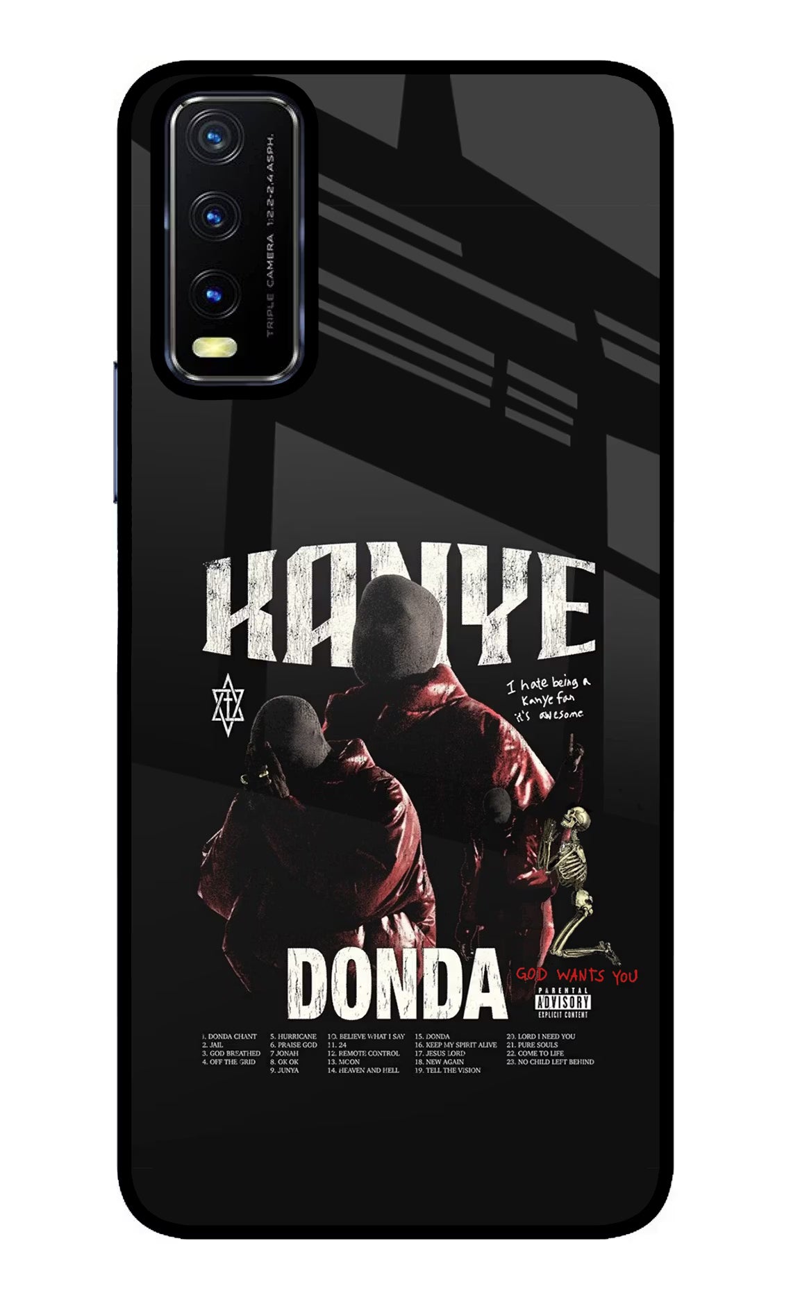 Donda Kanye West Vivo Y20/Y20i Glass Case Back Cover by Casekaro