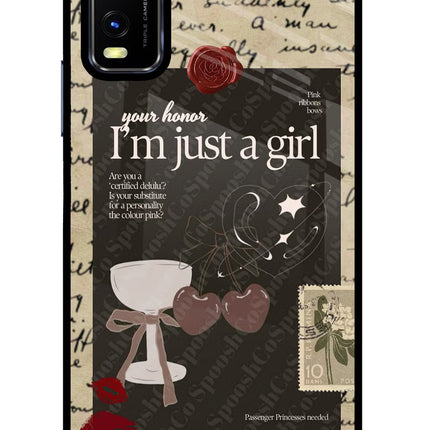 I am just a girl Vivo Y20/Y20i Glass Case