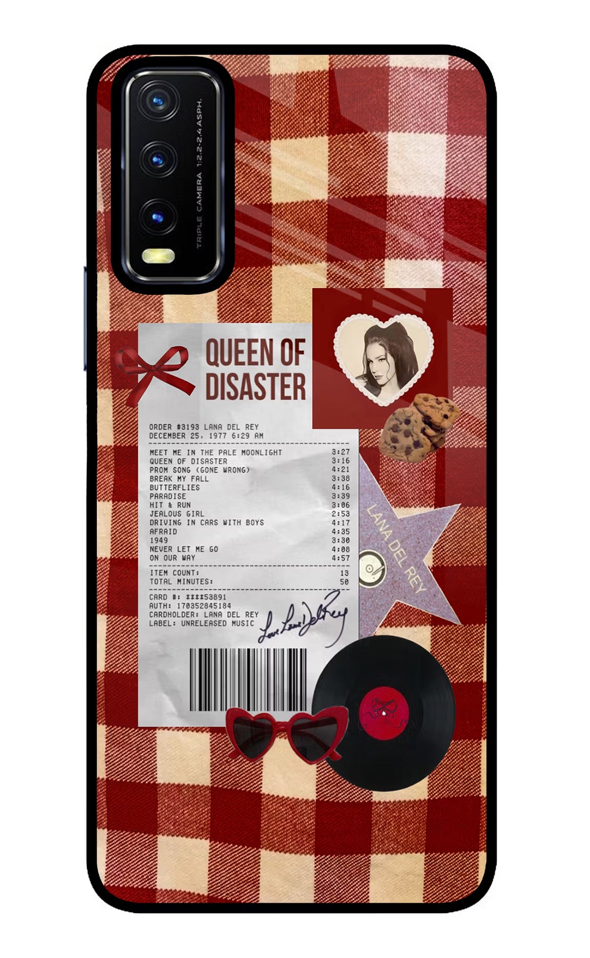 Queen of Disaster Vivo Y20/Y20i Glass Case Back Cover by Casekaro