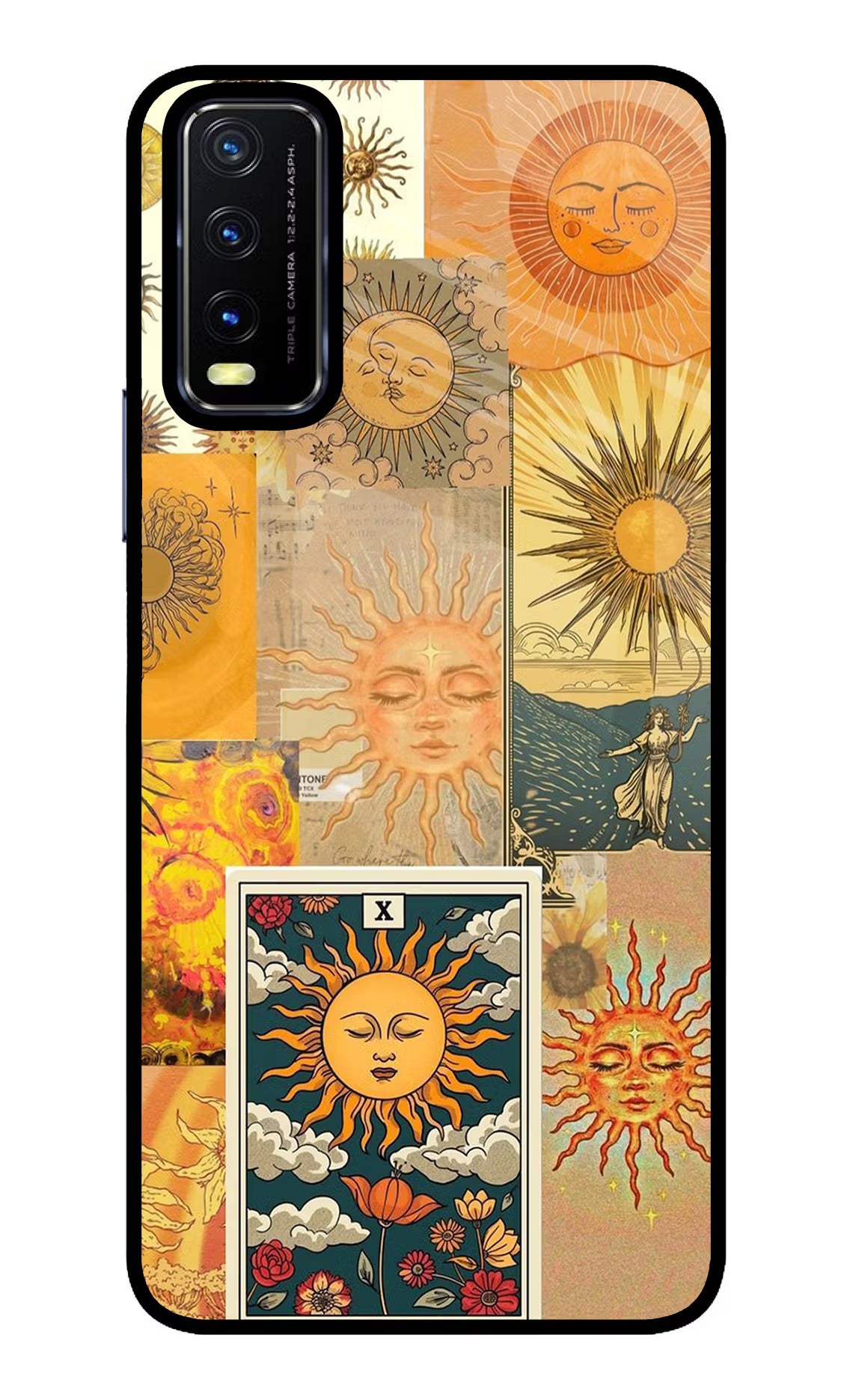 Sun Vivo Y20/Y20i Glass Case Back Cover by Casekaro