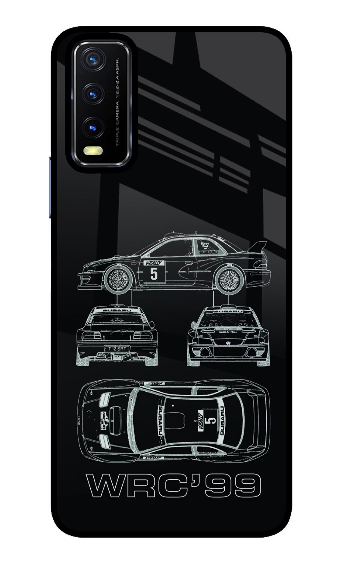 WRC'99 Vivo Y20/Y20i Glass Case Back Cover by Casekaro