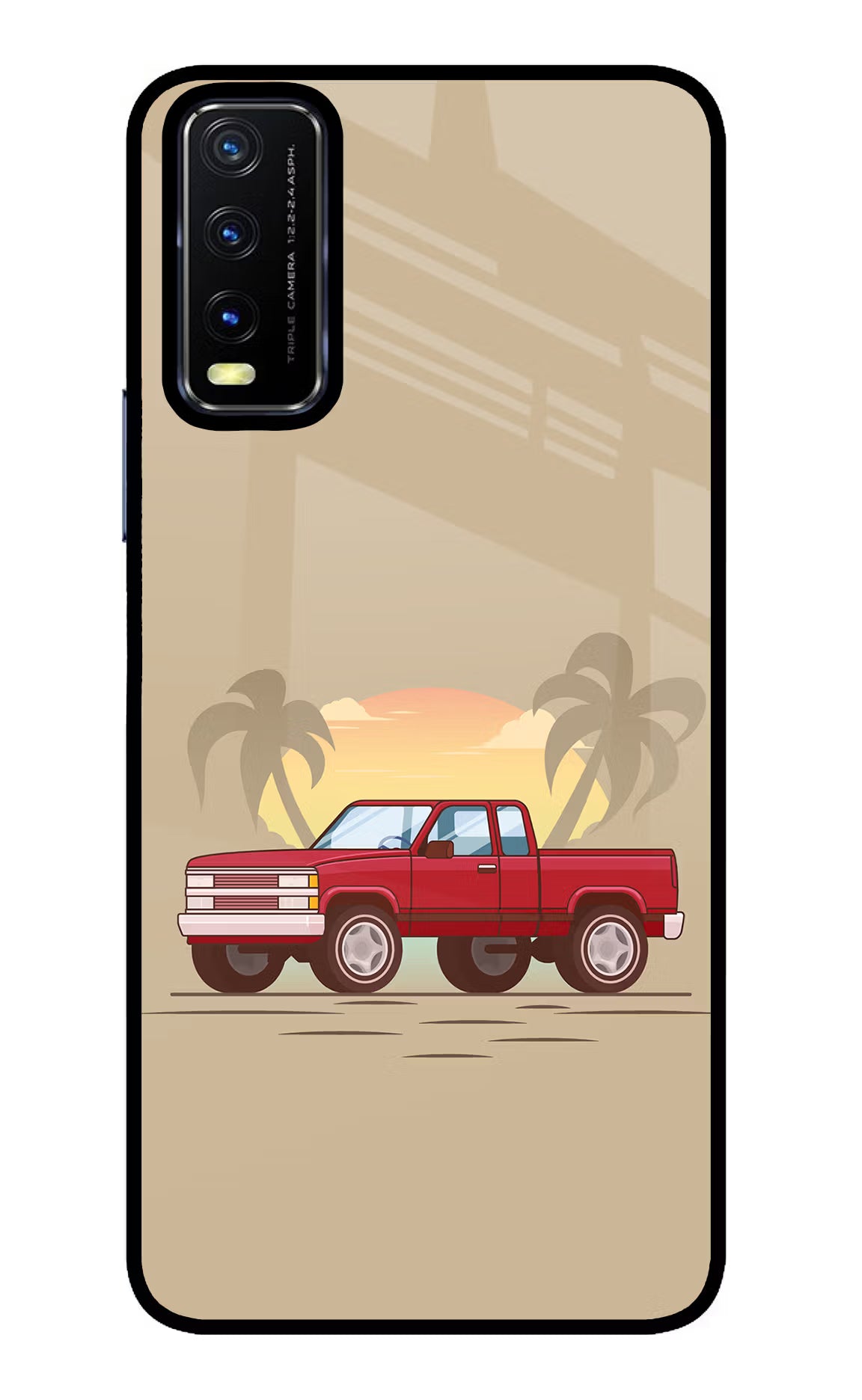 Desert Classic Drive Vivo Y20/Y20i Glass Case Back Cover by Casekaro