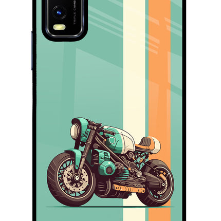 Striped Moto Drift Vivo Y20/Y20i Glass Case