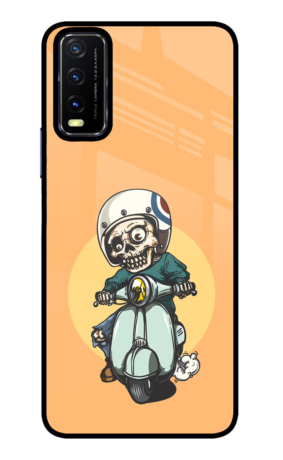 Undead Biker Vivo Y20/Y20i Glass Case Back Cover by Casekaro