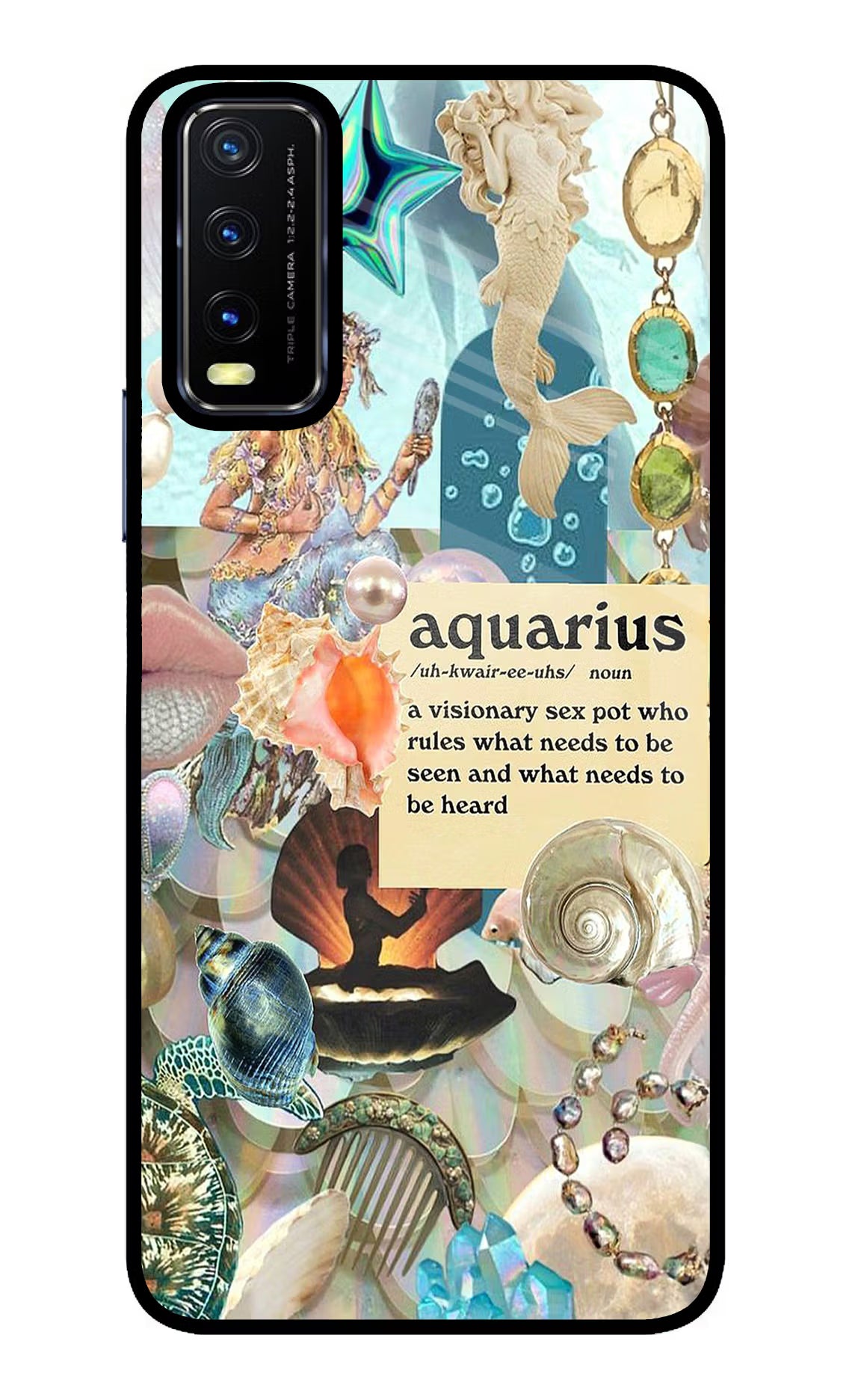 Aquarius Zodiac Vivo Y20/Y20i Glass Case