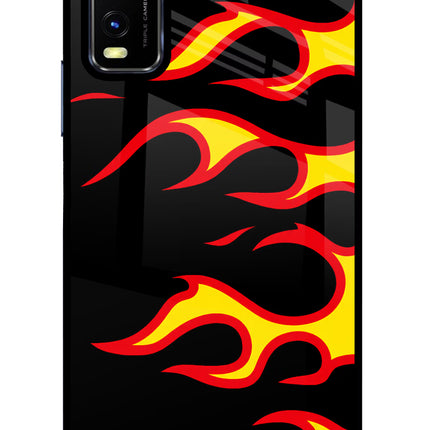 Side Sweep Flames Vivo Y20/Y20i Glass Case