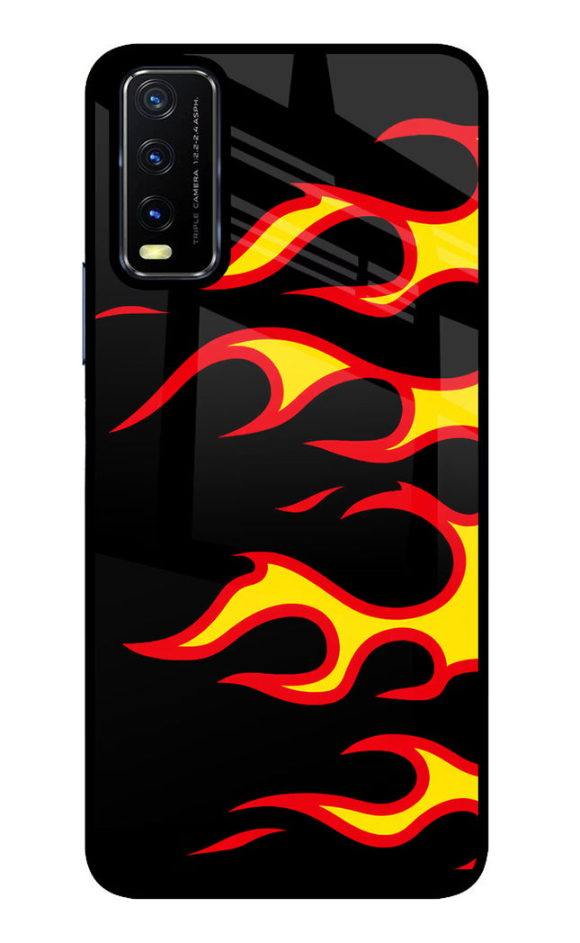 Side Sweep Flames Vivo Y20/Y20i Glass Case