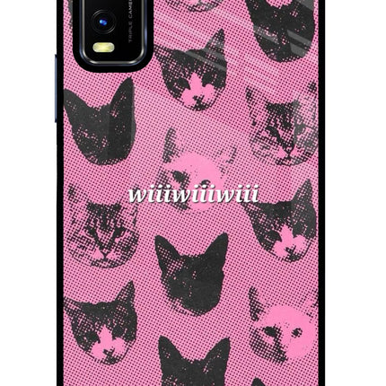 Pink Cats Vivo Y20/Y20i Glass Case