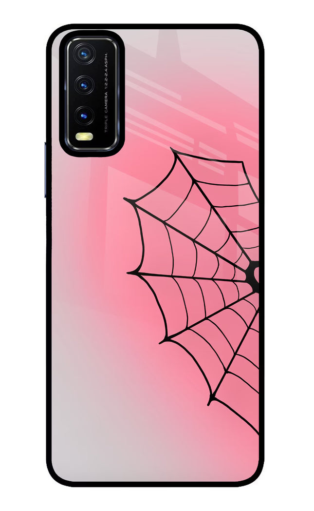Pink Web Vivo Y20/Y20i Glass Case