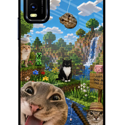 Minecraft Cat Chaos Vivo Y20/Y20i Glass Case