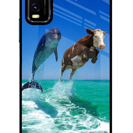 Dolphin vs Cow Vivo Y20/Y20i Glass Case