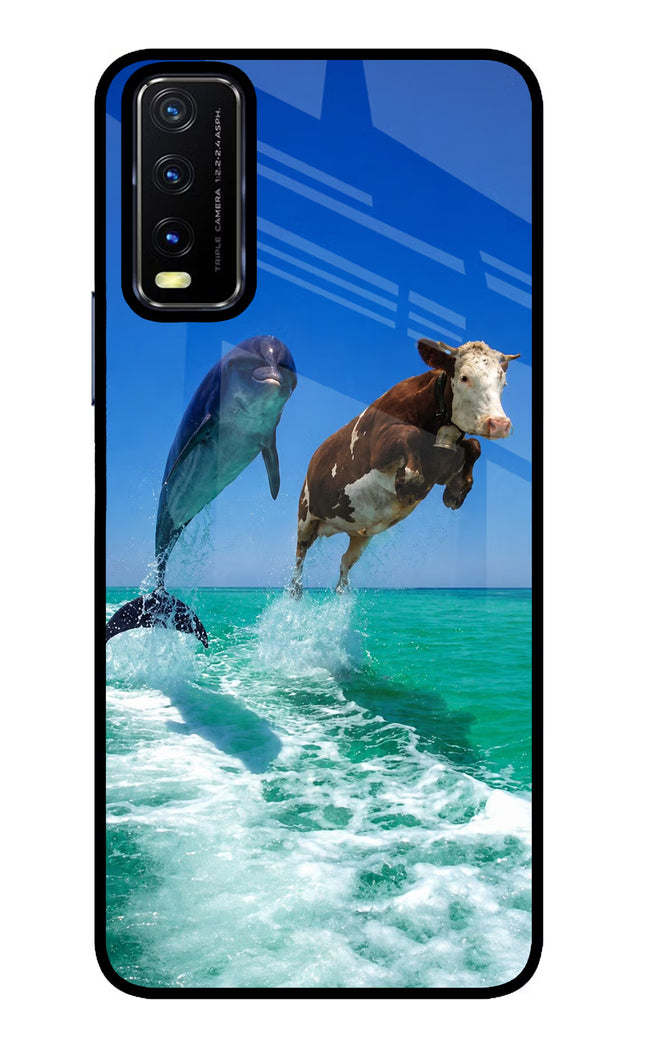 Dolphin vs Cow Vivo Y20/Y20i Glass Case