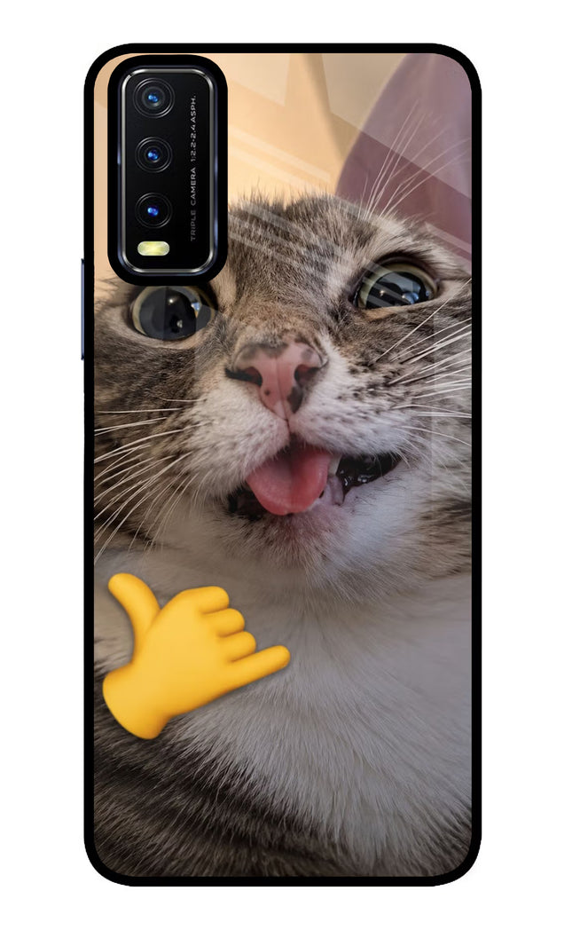 Silly Cat Call Vivo Y20/Y20i Glass Case