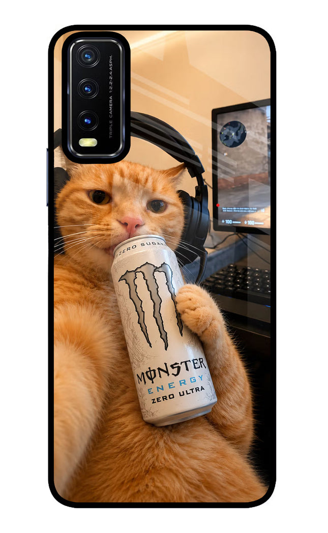 Gamer Cat Energy Vivo Y20/Y20i Glass Case