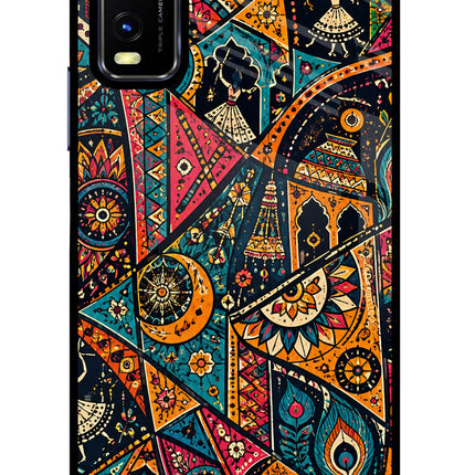 Folk Print Vivo Y20/Y20i Glass Case