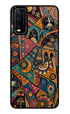 Folk Print Vivo Y20/Y20i Glass Case