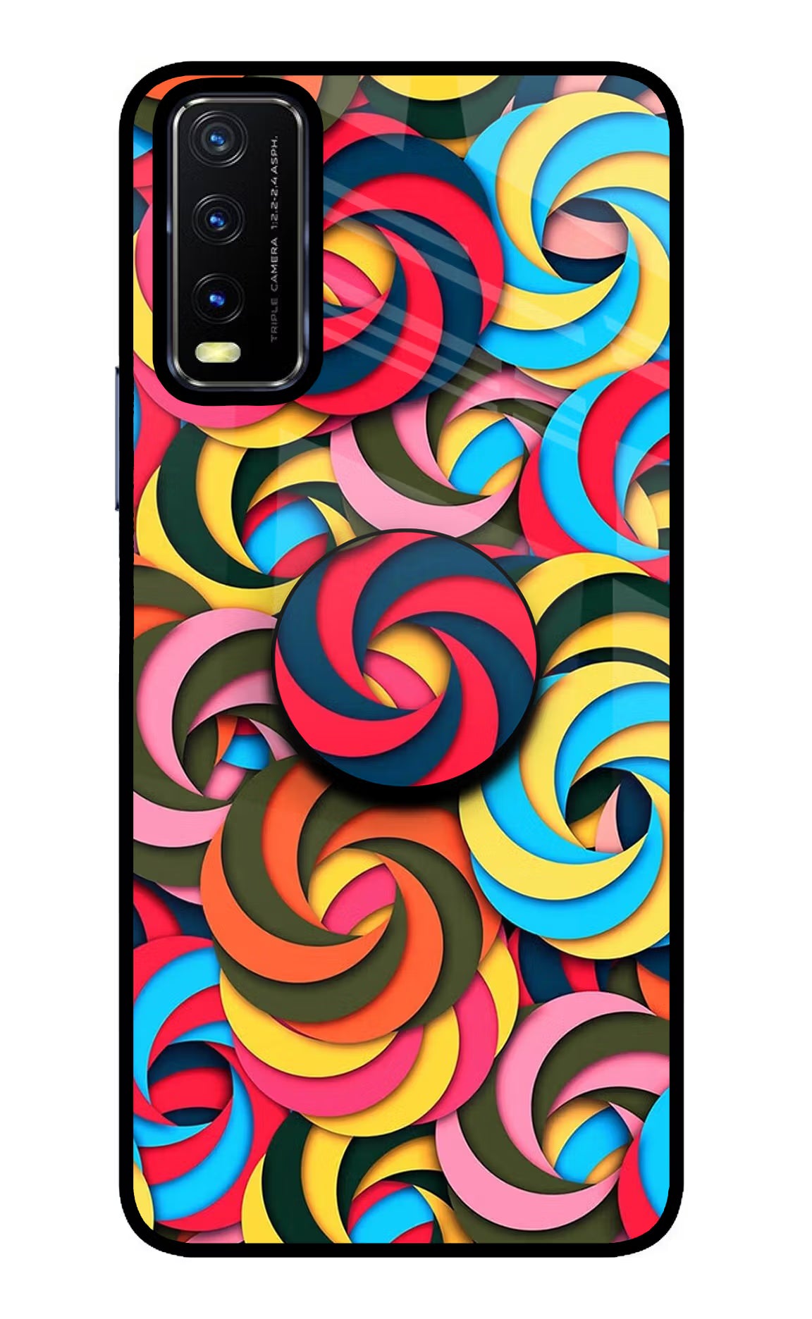 Spiral Pattern Vivo Y20/Y20i Pop Case by Casekaro