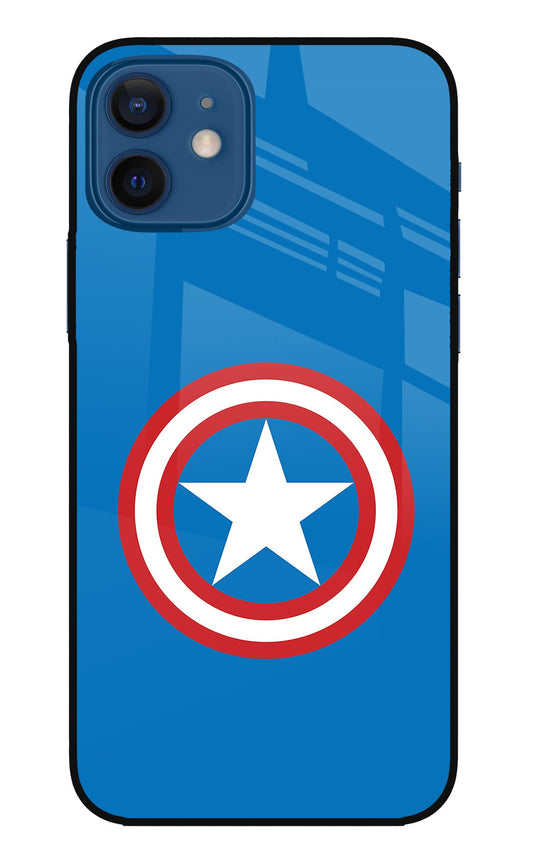 Captain America Logo iPhone 12 Glass Case