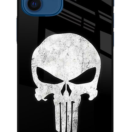 Punisher Skull iPhone 12 Glass Case Back Cover by Casekaro