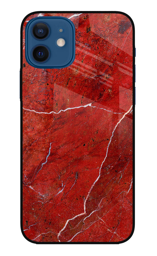 Red Marble Design iPhone 12 Glass Case