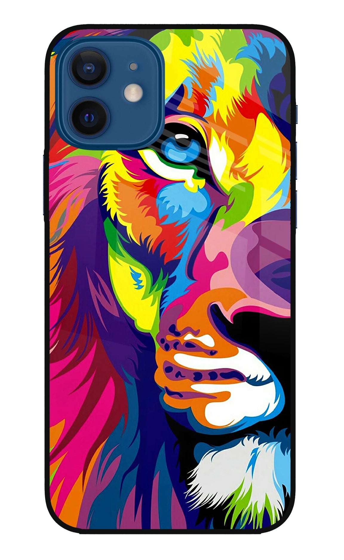 Lion Half Face iPhone 12 Back Cover