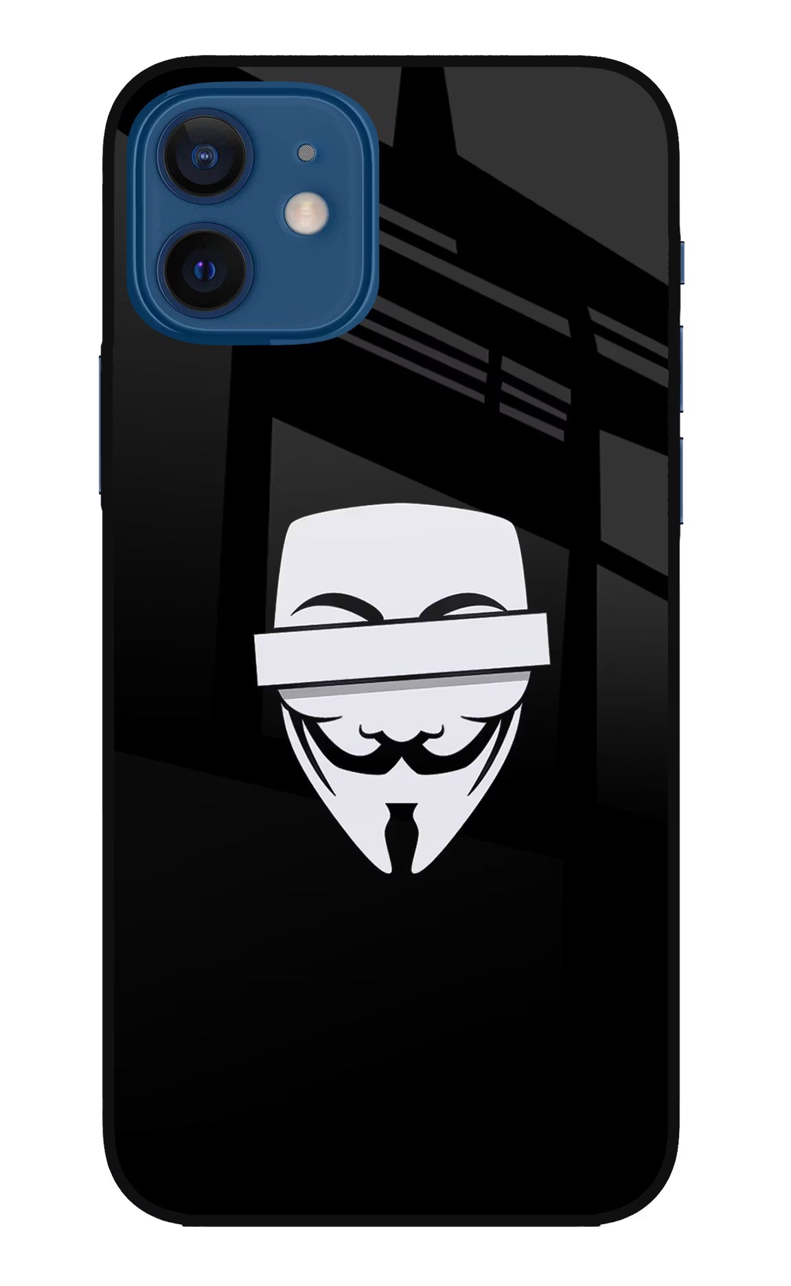 Anonymous Face iPhone 12 Glass Case Back Cover by Casekaro