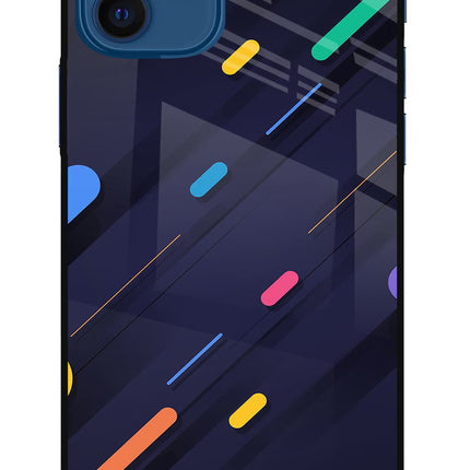 Abstract Design iPhone 12 Glass Case Back Cover by Casekaro