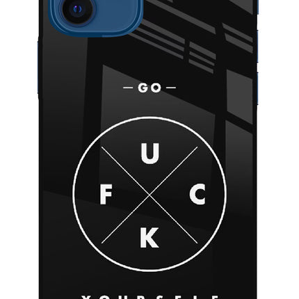 Go Fuck Yourself iPhone 12 Glass Case Back Cover by Casekaro