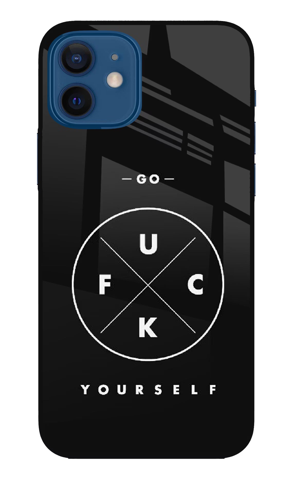 Go Fuck Yourself iPhone 12 Glass Case Back Cover by Casekaro