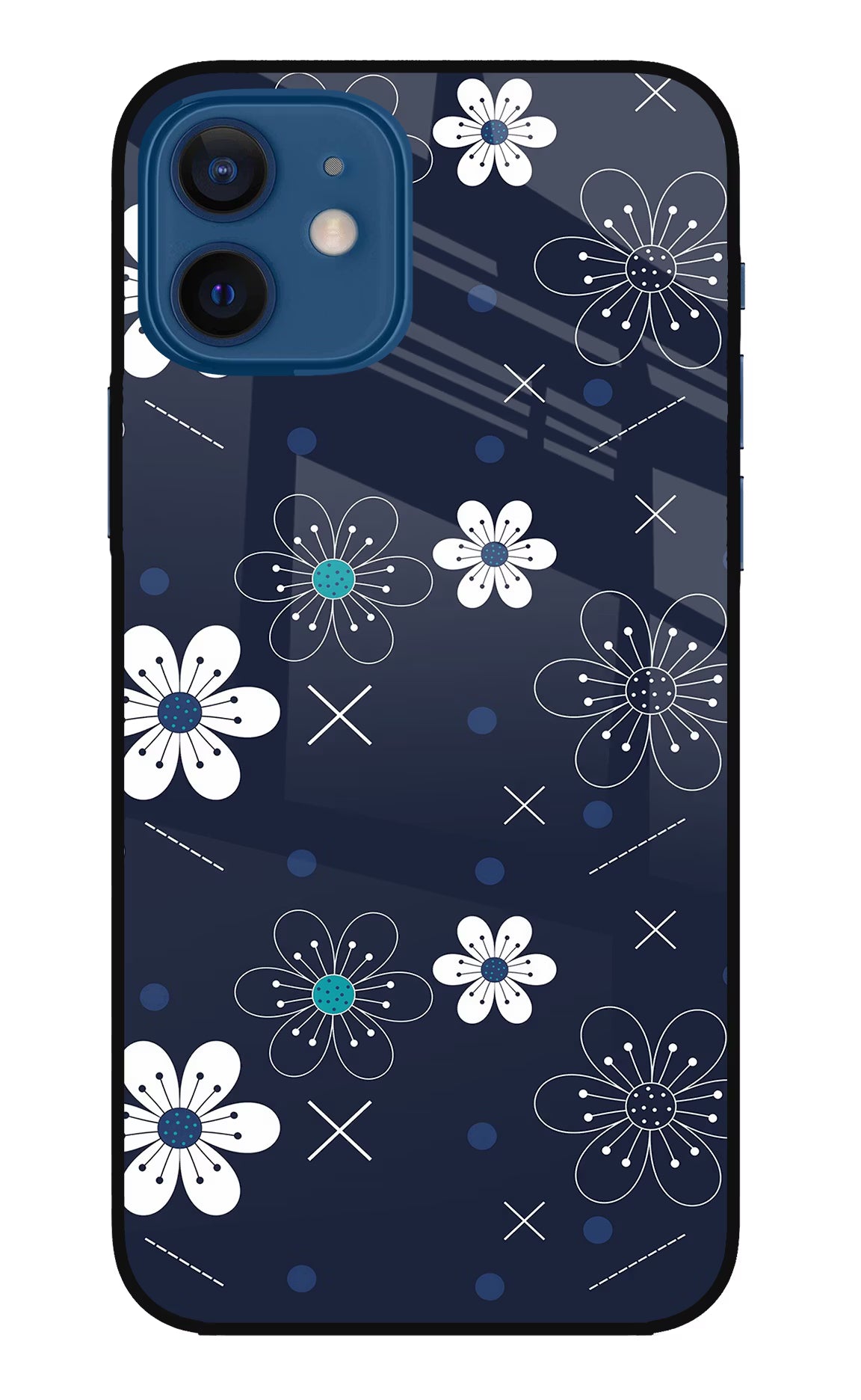 Flowers iPhone 12 Glass Case Back Cover by Casekaro