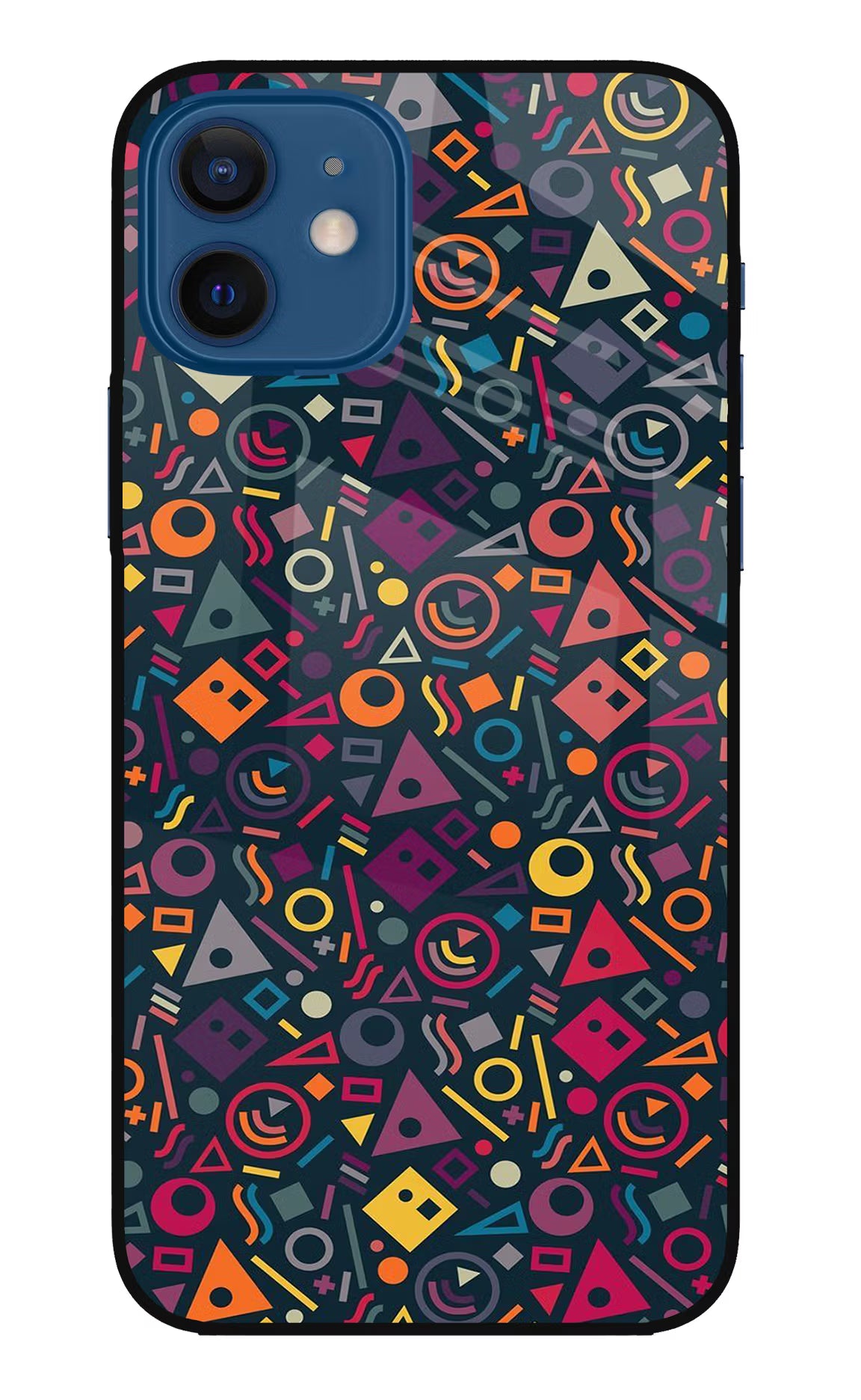 Geometric Abstract iPhone 12 Glass Case Back Cover by Casekaro