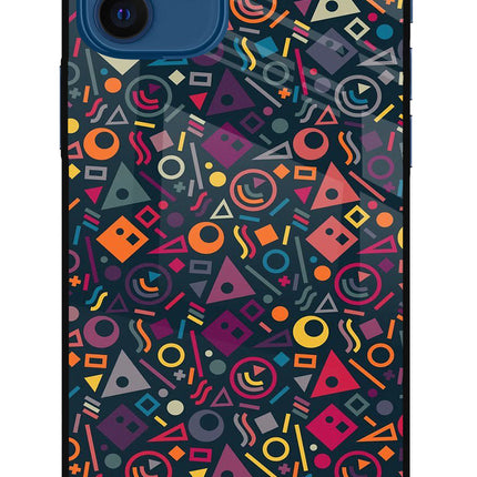 Geometric Abstract iPhone 12 Glass Case Back Cover by Casekaro