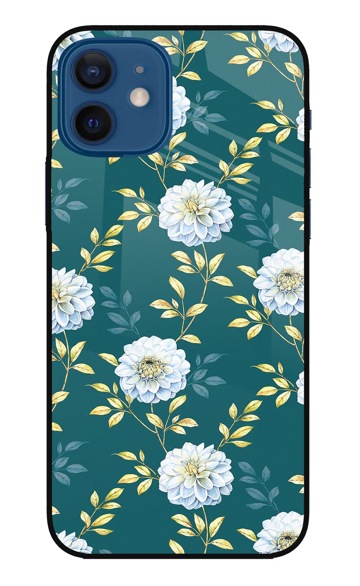 Flowers iPhone 12 Glass Case Back Cover by Casekaro
