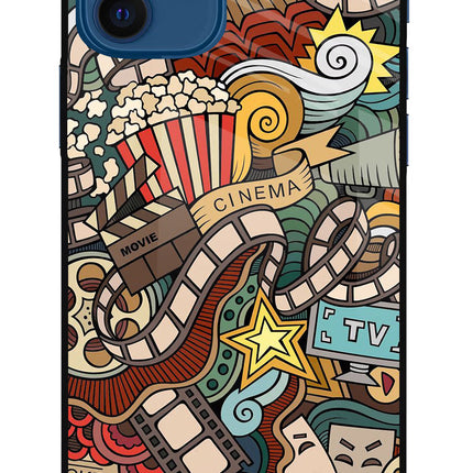 Cinema Abstract iPhone 12 Glass Case Back Cover by Casekaro