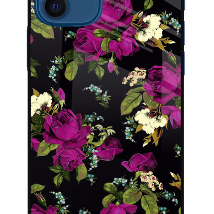 Flowers iPhone 12 Glass Case Back Cover by Casekaro