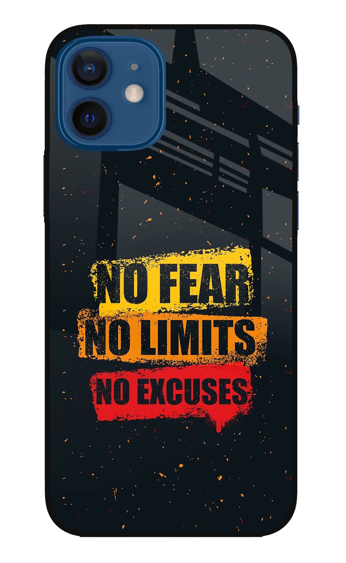 No Fear No Limits No Excuse iPhone 12 Glass Case Back Cover by Casekaro