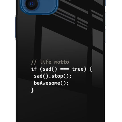 Life Motto Code iPhone 12 Glass Case