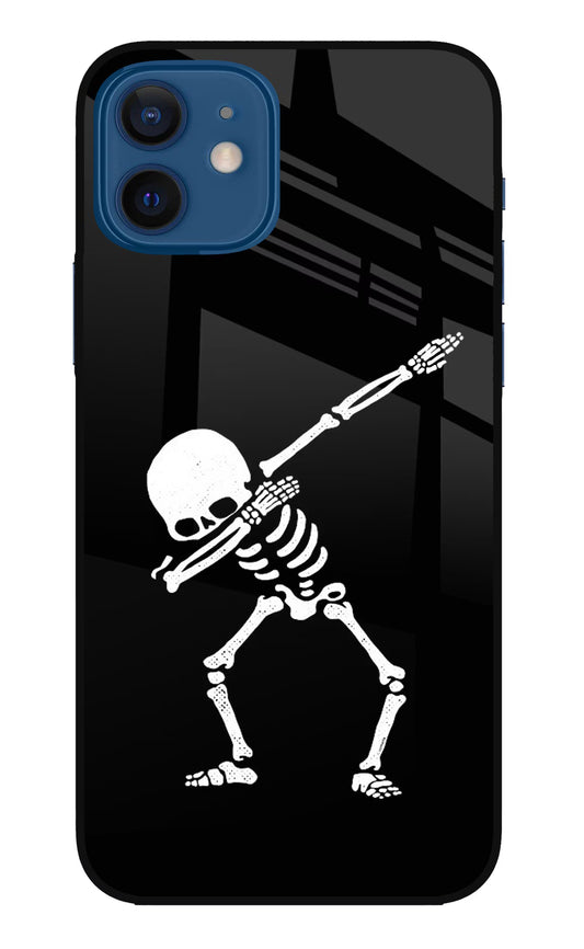 Dabbing Skeleton Art iPhone 12 Glass Case