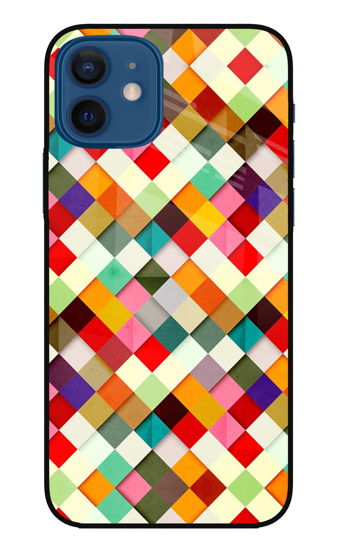 Geometric Abstract Colorful iPhone 12 Glass Case