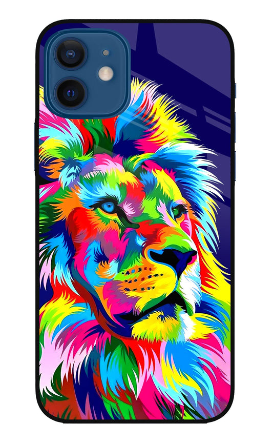 Vector Art Lion iPhone 12 Glass Case