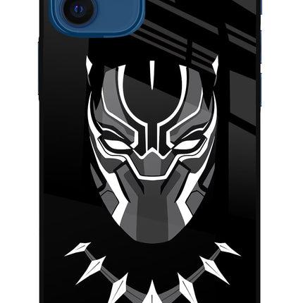 Black Panther iPhone 12 Glass Case Back Cover by Casekaro