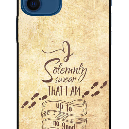 I Solemnly swear that i up to no good iPhone 12 Glass Case Back Cover by Casekaro