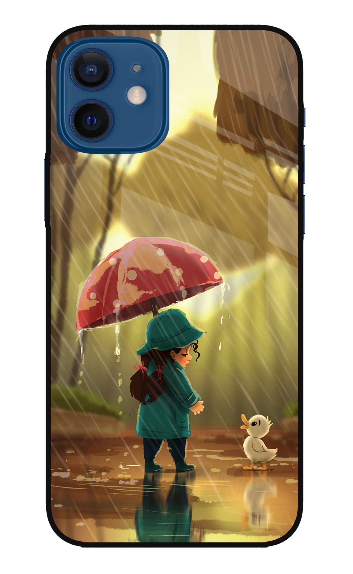 Rainy Day iPhone 12 Glass Case Back Cover by Casekaro