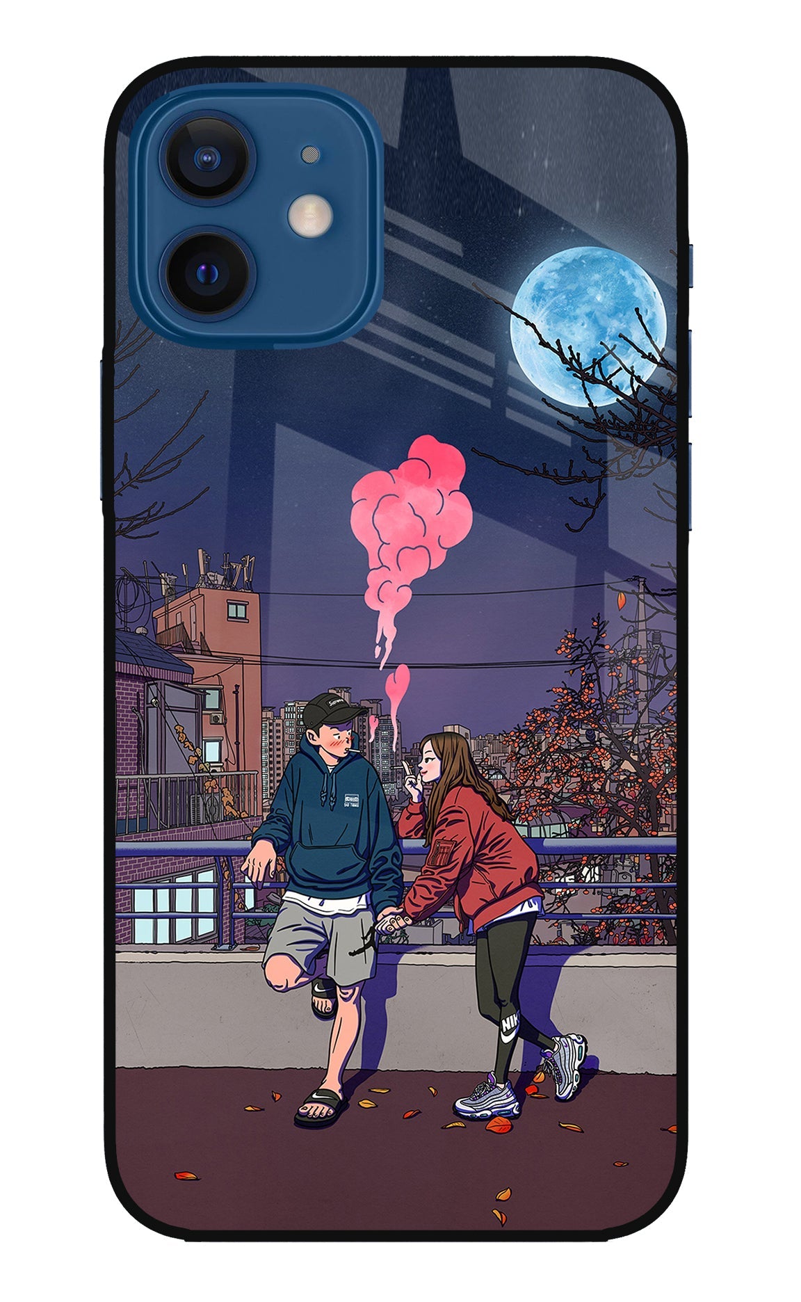 Chilling Couple iPhone 12 Glass Case