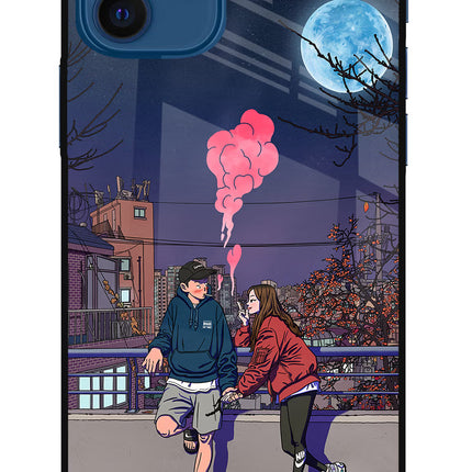 Chilling Couple iPhone 12 Glass Case Back Cover by Casekaro