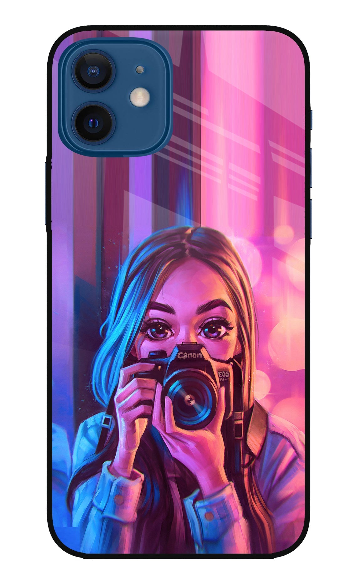 Girl Photographer iPhone 12 Glass Case